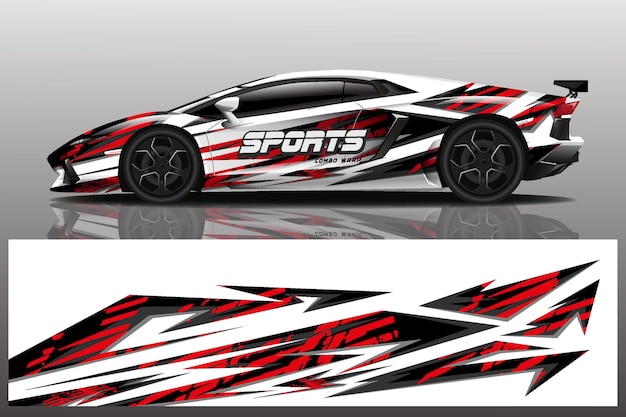 sport car decal wrap illustration