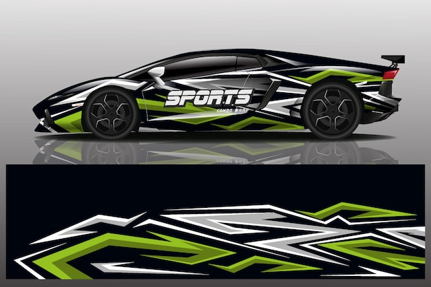 Sport car decal wrap illustration