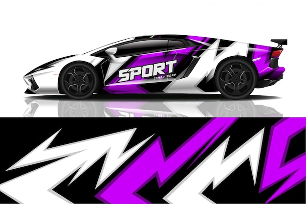 Vector sport car decal wrap