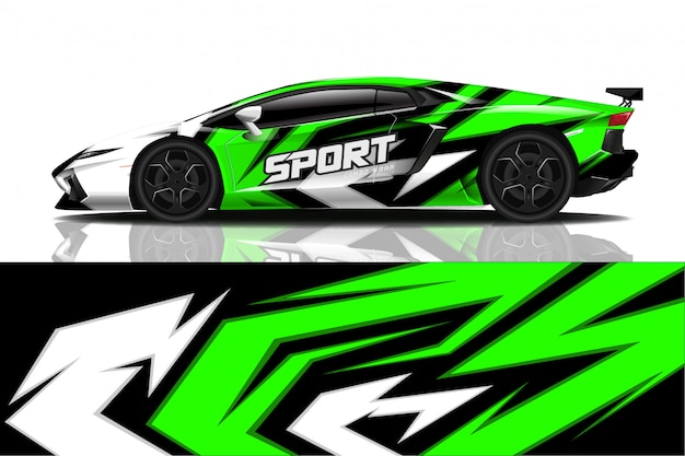 Vector sport car decal wrap