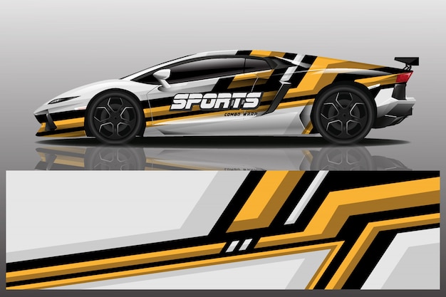 Vector sport car decal wrap