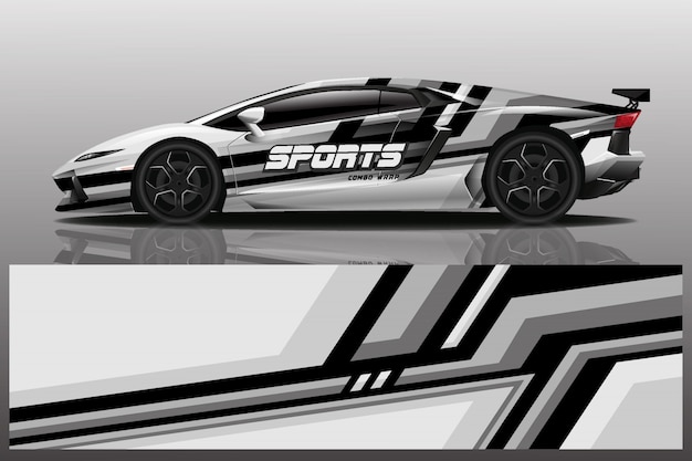 Vector sport car decal wrap