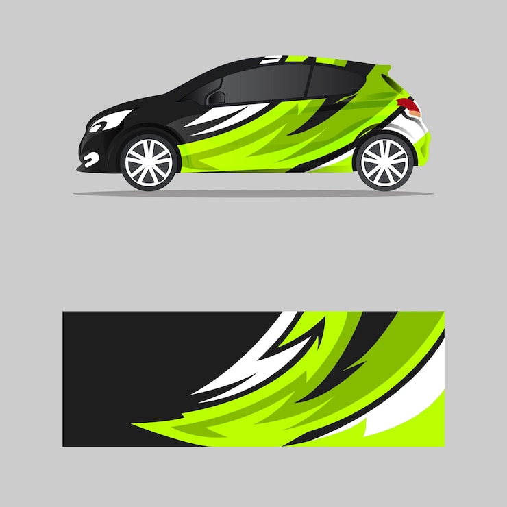 Vector sport car decal wrapping grunge concept design vector