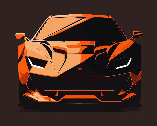 Sport car Flat orange luxury sports car Vector illustration