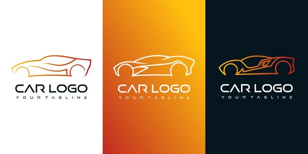 Sport car logo vector icon simple design Premium Vector