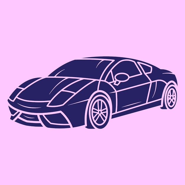 sport car racing cartoon vector icon illustration