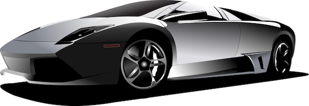 Sport car on the road Vector illustration