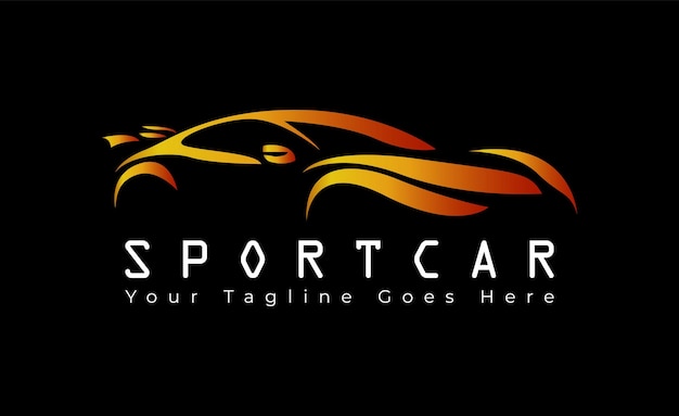 Sport Car Silhouette Logo Design