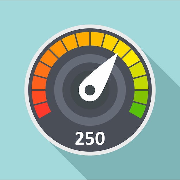 Sport car speedometer icon Flat illustration of sport car speedometer vector icon for web design