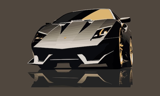 Sport car vector illustration Isolated on black background Side view