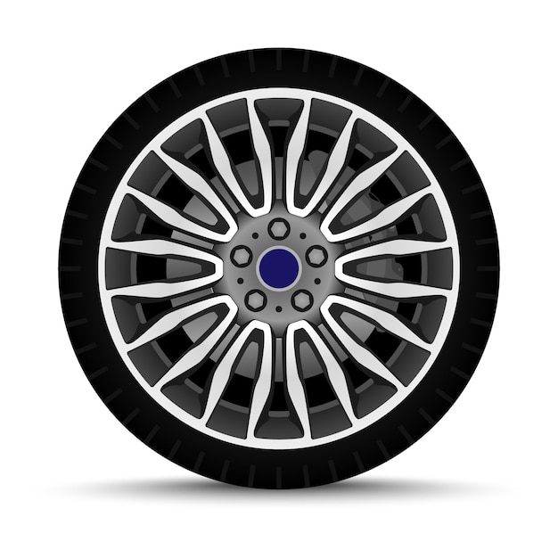 Sport car wheel isolated on white