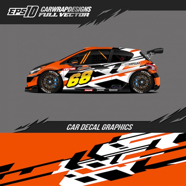 Sport car wrap abstract racing design