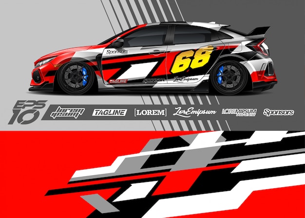 Sport car wrap abstract racing design