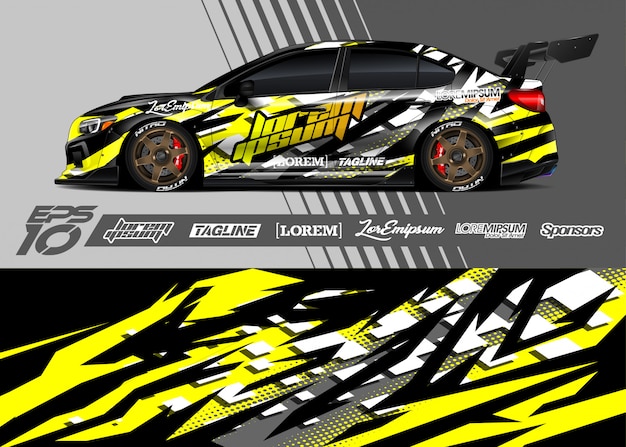 Sport car wrap abstract racing design