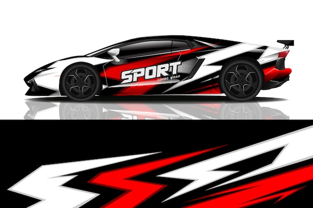 sport car wrap decal design