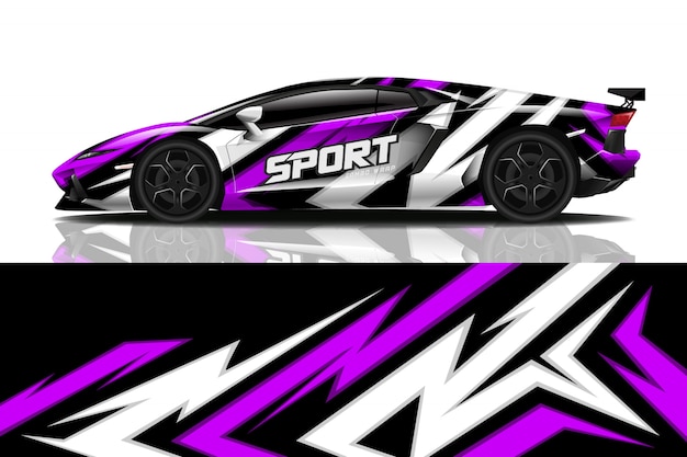 sport car wrap decal design