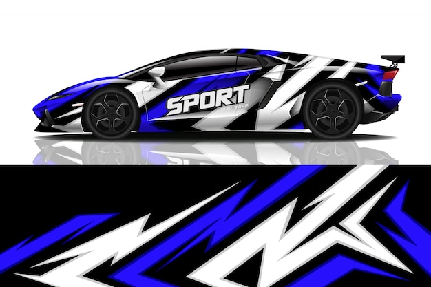 sport car wrap decal design