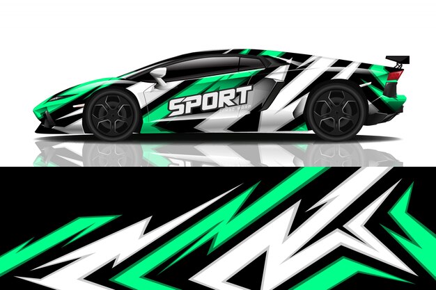 sport car wrap decal design