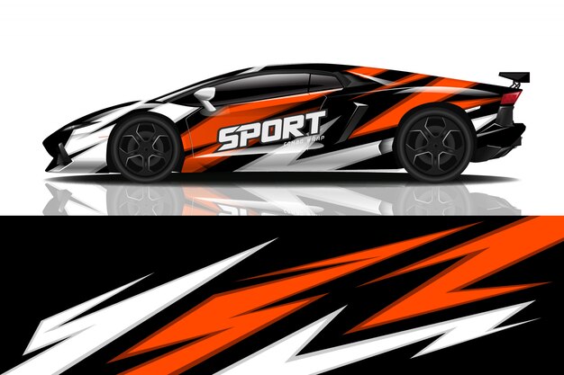 sport car wrap decal design