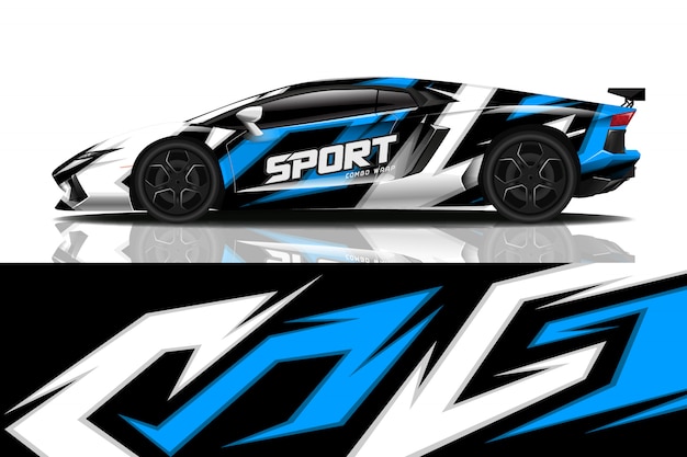 sport car wrap decal design