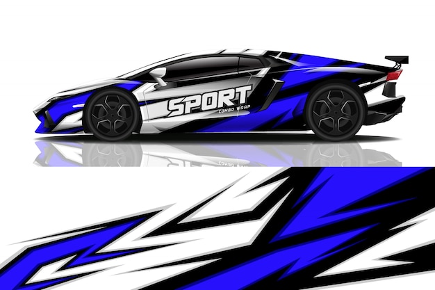 sport car wrap decal design