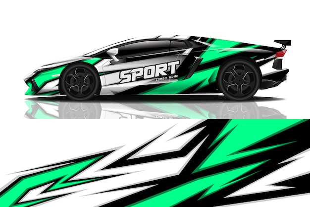 sport car wrap decal design