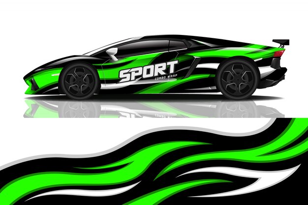 sport car wrap decal design