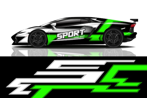 sport car wrap decal design