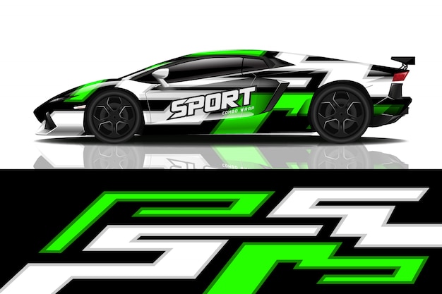 sport car wrap decal design