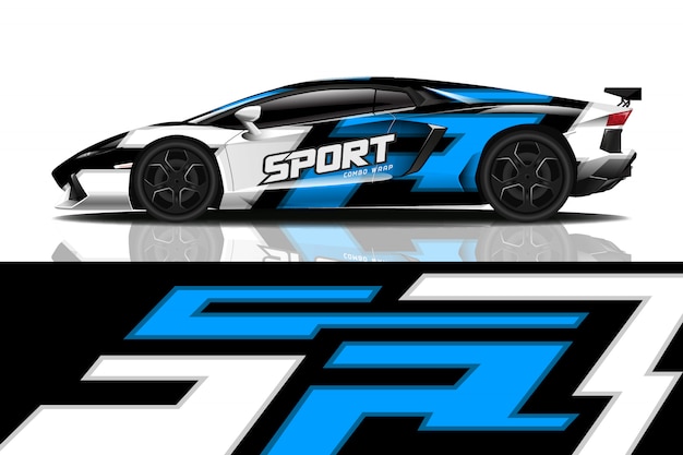 Sport car wrap decal design