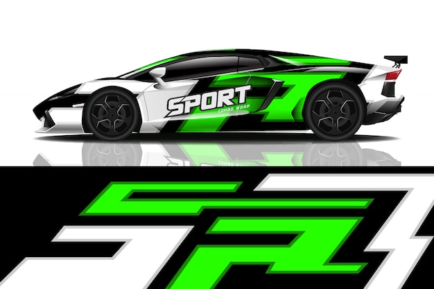 sport car wrap decal design