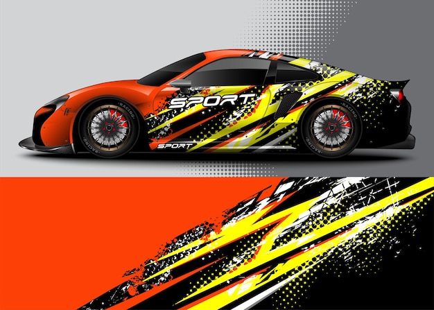 Sport car wrap design and vehicle livery