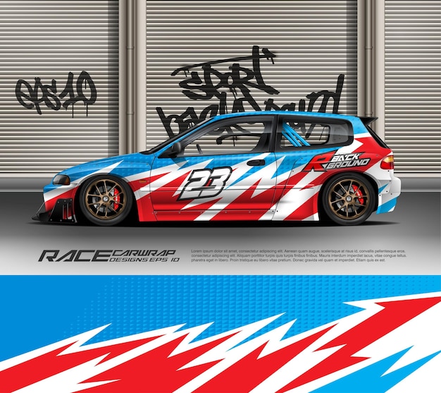 Vettore sport car wrap graphic abstract stripe racing background kit disegni eps 10