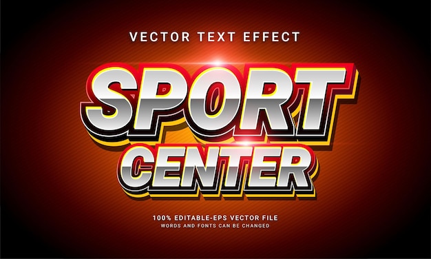 Centro sportivo con effetto stile testo modificabile a tema centro sportivo sano