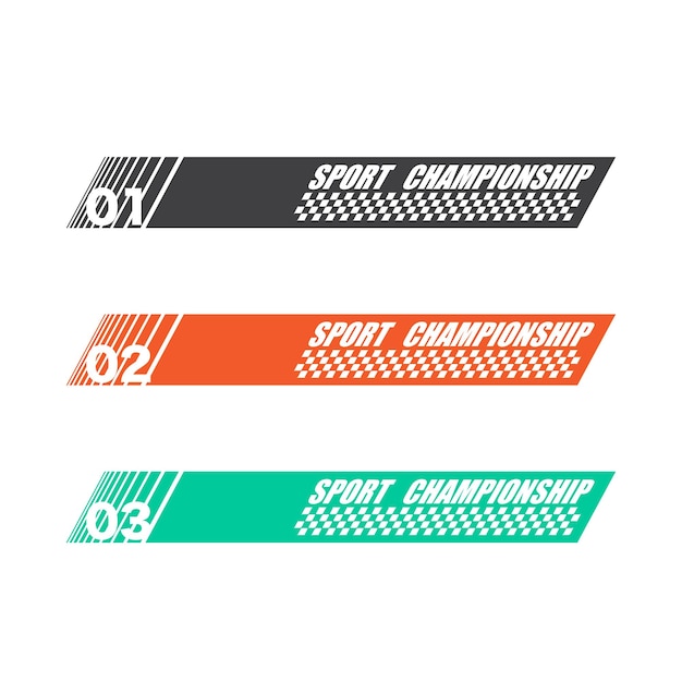 Sport championship race labels color