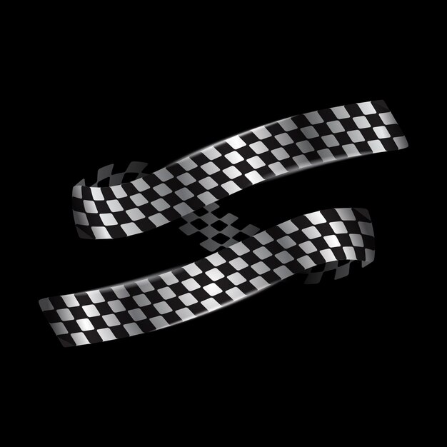 Vector sport checkered flags set