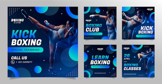 Vector sport club instagram posts template