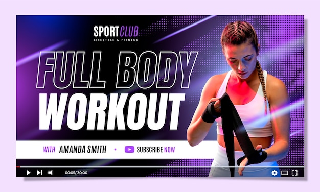 Vector sport club youtube thumbnail template