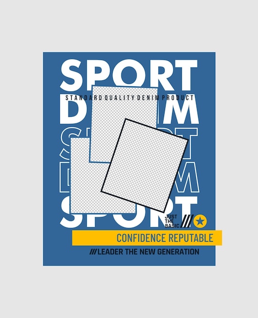 Sport denim typography slogan apparels abstract design vector print illustration