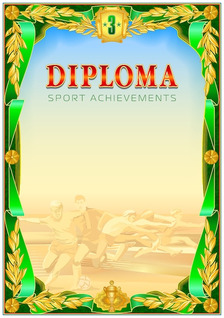 Modello vuoto diploma sportivo. 3o grado