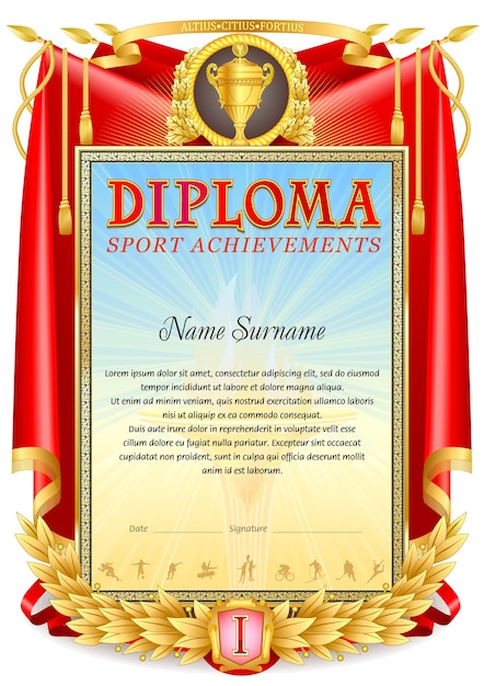 Sport diploma sjabloon.