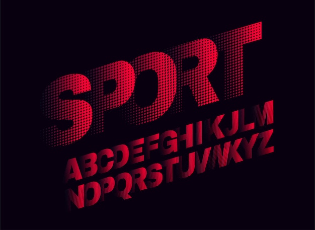 Sport display font design, alfabet, lettertype,