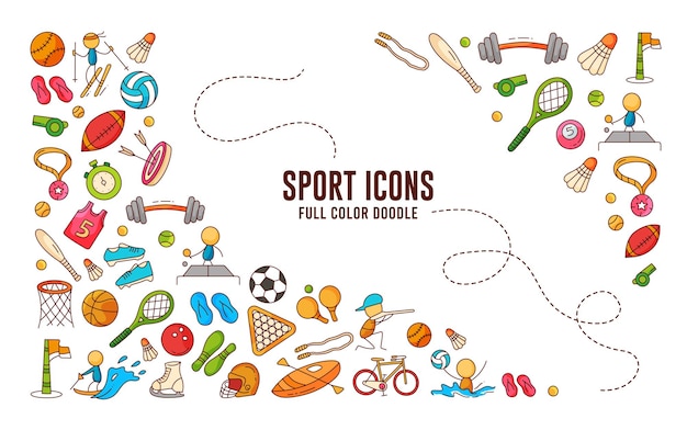 Sport doodle element sport pattern doodle hand draw doodle
sport sport icon set filled outline