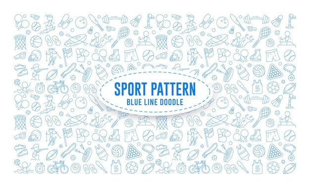 Sport Doodle Element Sport Pattern Doodle Hand Draw Doodle Sport Sport Icon Set Outline