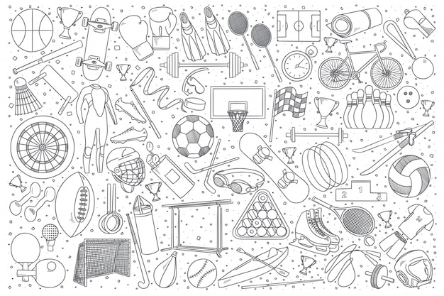 벡터 스포츠 낙서 세트