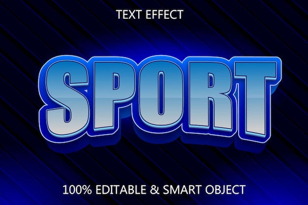 Vector sport editable text effect 3 dimension emboss modern style