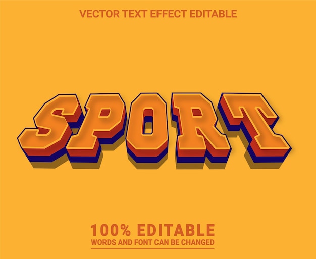 Sport editable text effect vector