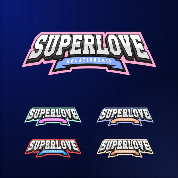 Sport emblem typography set.