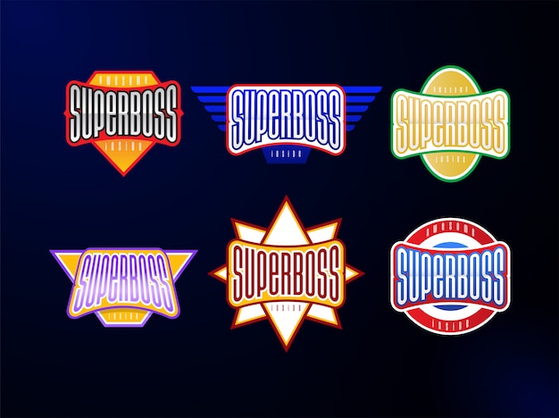 Set tipografia emblema dello sport