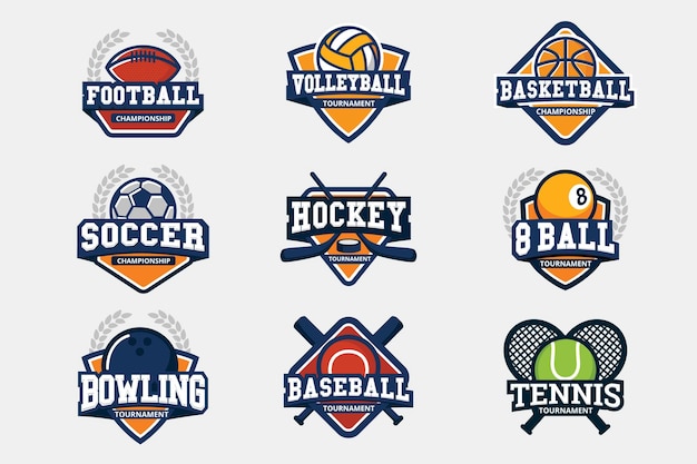 Sport emblemen collectie Flat Design